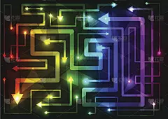 丰富多彩的抽象未来的现代高科技发光背景