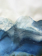 用蓝染创作的山脉，艺术家Lynn Pollard