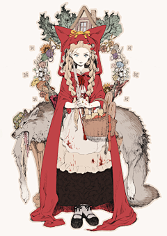 Pixiv二次元主题插画采集到小红帽特辑-当心大灰狼！