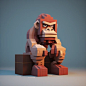 bored ape yacth club, character voxel art