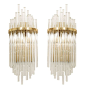 Pair of Large Murano Glass Rod Sconces | From a unique collection of antique and modern wall lights and sconces at https://www.1stdibs.com/furniture/lighting/sconces-wall-lights/: 