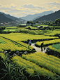 Midjourney绘图 | 插图 农忙 丰收时节