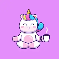 做瑜伽的独角兽，卡通矢量图插画矢量图设计素材