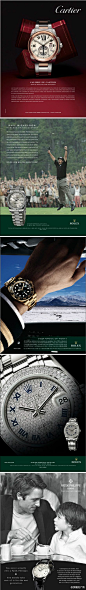 分享——广告（来自纽约客），手表系列：卡地亚、劳力士、百达翡丽等。@北坤人素材