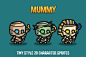 Mummy Tiny Style 2D Character Sprites - CraftPix.net : We publish Mummy Tiny Style 2D Character Sprites. This is a thematic collection of characters for a role-playing game. They can be the main characters, for example, in a platform game