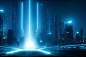 General 2304x1536 cyberpunk AI art futuristic Tron neon glowing cityscape