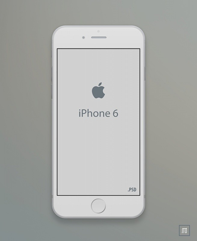 银色扁平iPhone 6模型手机ui素材...