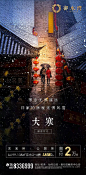 【源文件下载】 海报 房地产 大寒 二十四节气 雪景 返乡置业 屋檐