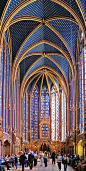 The upper chapel of the Sainte Chapelle, restored by Eugène Viollet-le-Duc in the 19th century
