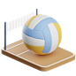 Volleyball 3D Illustration