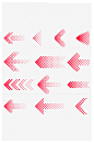 红色箭头方向指示图标像素点箭头免扣元素-众图网