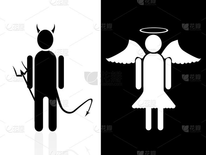 矢量恶魔和天使