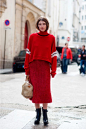 Stylist Ursina Gysi is seeing red #streetstyle