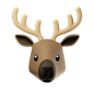 DeerFace_2k - 90款3D可爱动物emoji立体图标素材 Animojis 3D Icon Pack