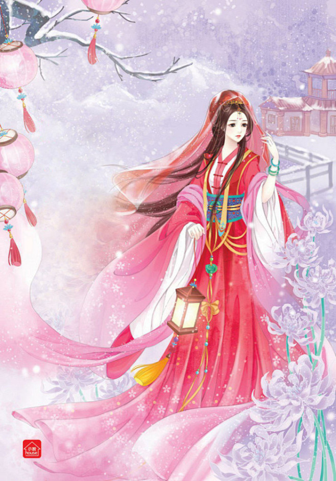 手绘古代美女