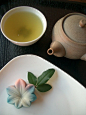 Japanese green tea and wagashi #赏味期限#