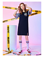 【买一送一】fairy2018秋装新款女装圆领拼接袖子贴布连衣裙裙子-tmall.com天猫