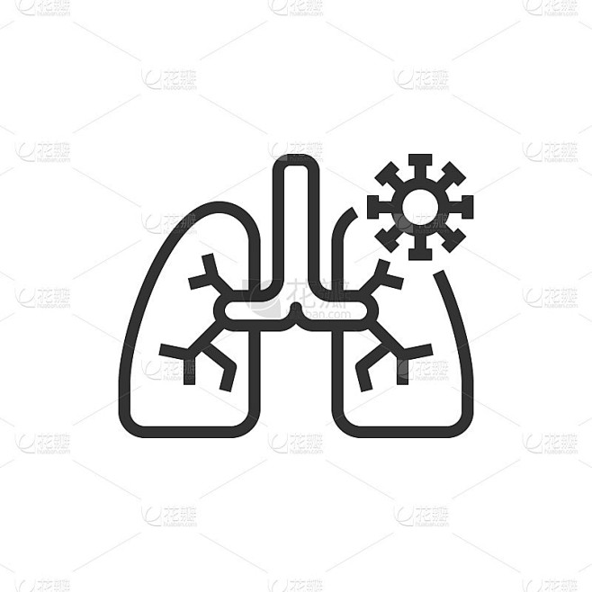 肺图标矢量插图。素材-花瓣网