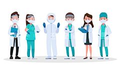 手绘医生  - 源文件下载【酷图网】医生,可爱,医护人员,Q版,卡通医生,白衣天使,医疗宣传,大夫,Q版医生,卡通人物,手绘医生,矢量,表情包,防护,口罩,戴口罩,医务工作者,打针