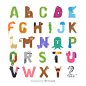Creative animal alphabet  flat design
