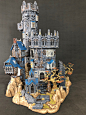 This may contain: a castle made out of legos sitting on top of a table