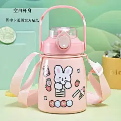 大肚杯网红贴纸大肚杯大容量弹跳习惯儿童壶高颜值手提卡通大肚杯