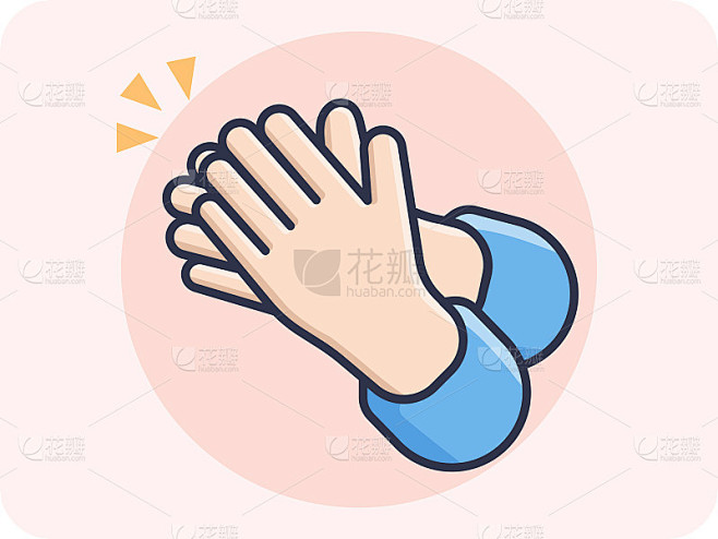 拍手、表情符号、矢量设计、图标、平面设计和孤立。