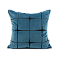 现代中式北欧ins轻奢风沙发样板房蓝色绣花方格定制抱枕床头靠垫-淘宝网