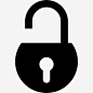 打开锁图标 https://88ICON.com 符号 标志 安全 界面 解锁 保护锁 挂锁