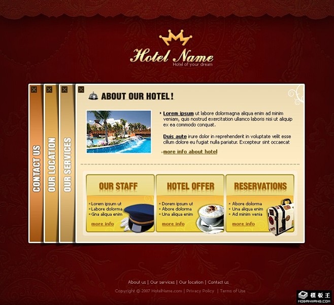 五星度假酒店网页模板免费下载_模板王