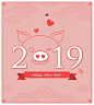 中式花纹猪年福袋2019新年插画