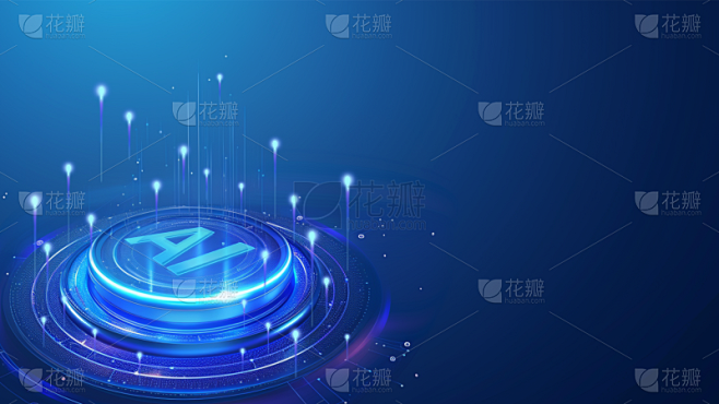 科技风系列蓝色科技感AI通用背景素材