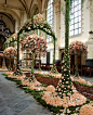 In the church of Landcommanderij Alden Biesen,during Fleuramour 2013.  Floral design by Lana Bates.  Photo by LM Flower Fashion