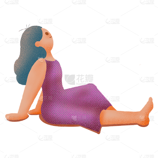 清明节清新风主题贴纸女孩