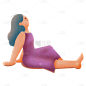 清明节清新风主题贴纸女孩