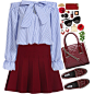 A fashion look from October 2015 featuring collared shirt, short skirts and loafers flats. Browse and shop related looks.