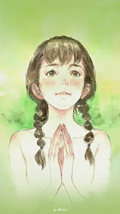 再次选了9张自己的作品做成了手机锁屏壁纸，积累了上次的经验，避免了画面重点和手机锁屏时间重叠。你可以帮助试试看是不是比上一回的效果更好？上一回的在这里：O口袋巧克力漫画