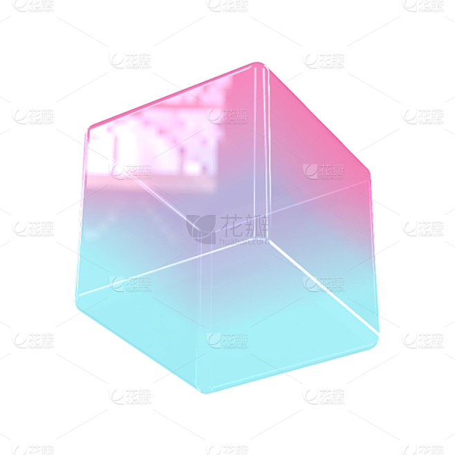 C4D-3D立体酸性风元素-正方体