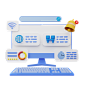 Searching on internet 3D Illustration