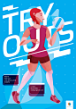 Try Outs Poster : Decided to challenge myself and make sports related illustration and design. All the outdoor mock-ups are from Graphic Shelter check out their Behance page. They have really cool works you can download.