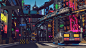 Cartoon sci-fi city