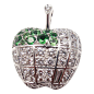 CARTIER Green Tsavorite & 1.10ct Diamond Apple Pendant
