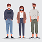 People wearing different face mask types... | Free Vector #Freepik #freevector #people #medical #face #pack