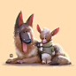 Sheep and dog, Lynn Chen : Sheep and dog by Lynn Chen on ArtStation.