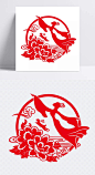嫦娥奔月剪纸|美女,玉兔,红色,剪纸,牡丹,祥云,月亮,节日元素,png节日元素,png元素,嫦娥,嫦娥奔月,黑色,节日素材,团圆,月饼,月满中秋,中国风,中秋元素图