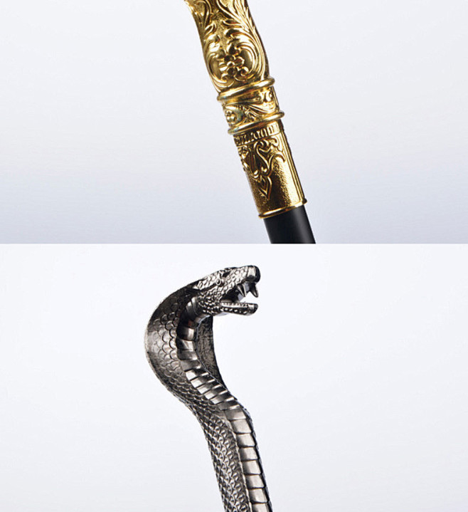金属兵器金色国王权杖精工蛇头拐杖表演魔杖埃及法老权杖手杖道具t