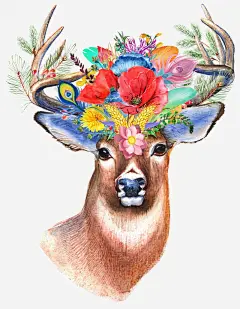 动物鹿插画插画唯美免费可商用无需署名高清素材 免扣 免费可商用 动物鹿插画免扣 唯美 插画 无需署名 免抠png 设计图片 免费下载