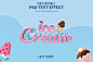 夏日冰淇淋 糖果色 冰淇淋 夏日 效果 文字 PS样式图层样式插件/软件