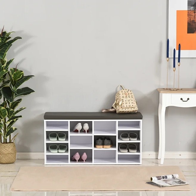14+Pair+Stackable+Shoe+Storage+Bench
