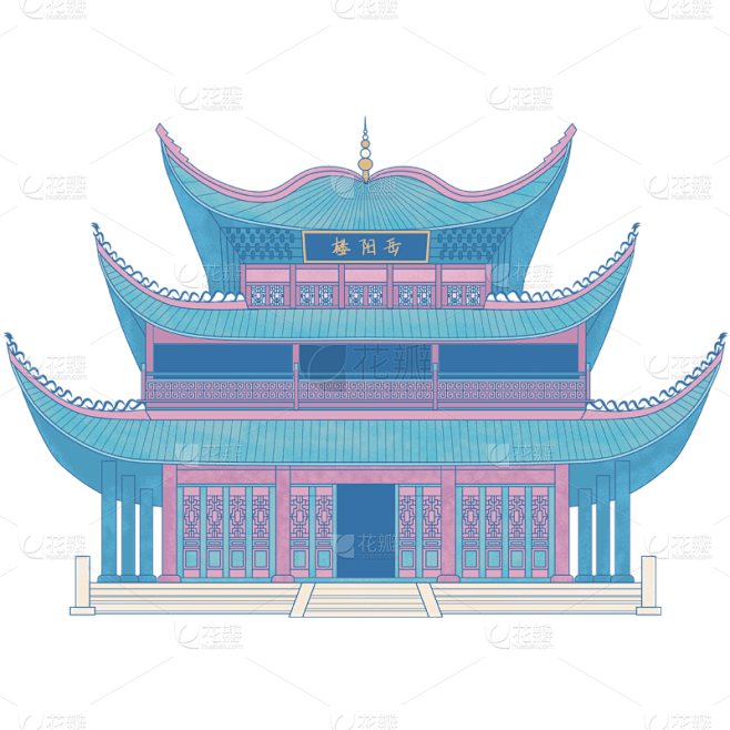 中国风-传统建筑元素插画2